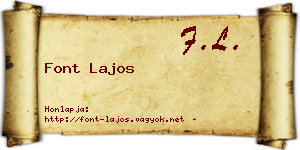 Font Lajos névjegykártya